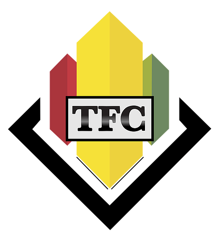 Logo of TFC with colorful geometric shapes and a black outline.