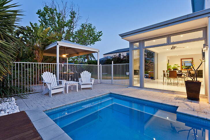 pool in backyard