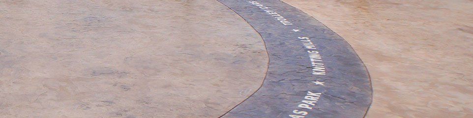 Engraved concrete flooring sample