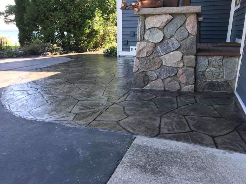 high-quality stamped concrete patio for Traverse City, MI