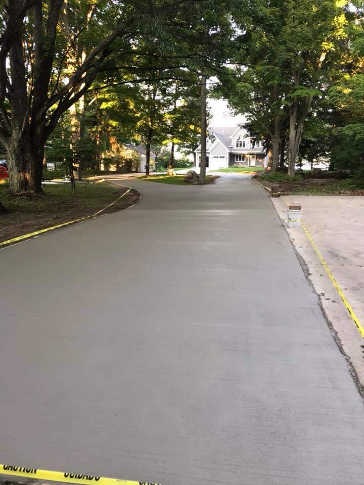 a high-quality concrete driveway in the Traverse City, MI area