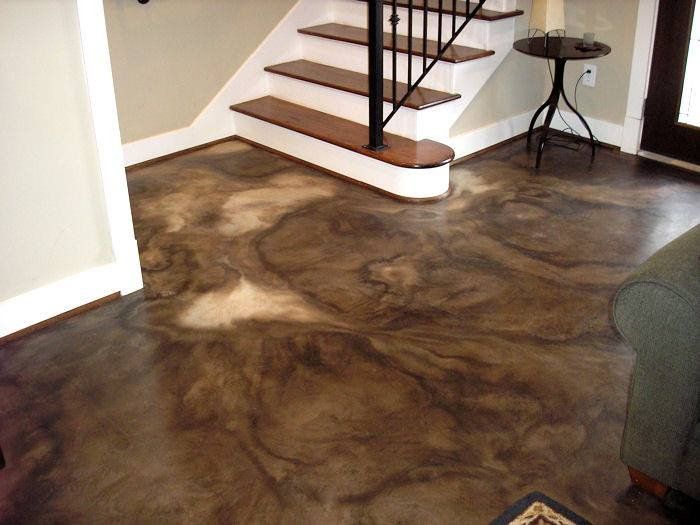 Dark swirl interior epoxy flooring for Traverse City, MI
