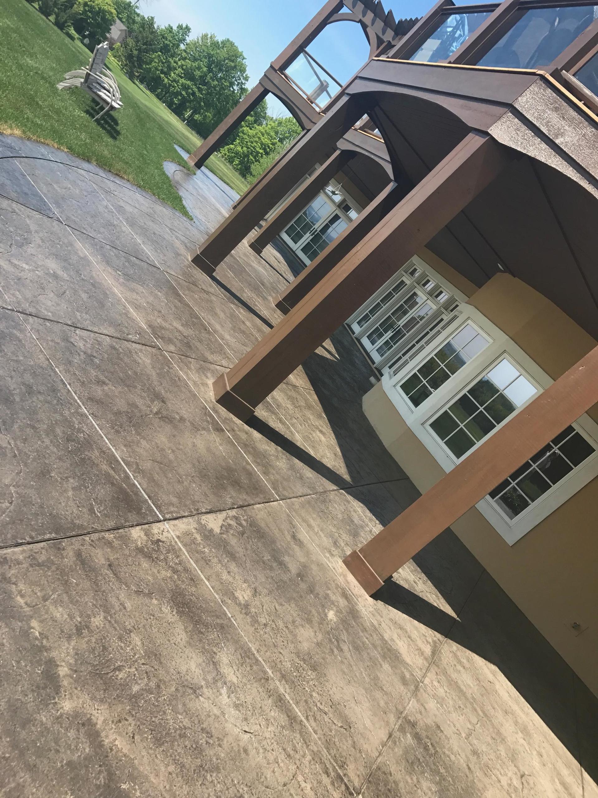 a professional decorative stone patio and stairs in the Traverse City, MI area