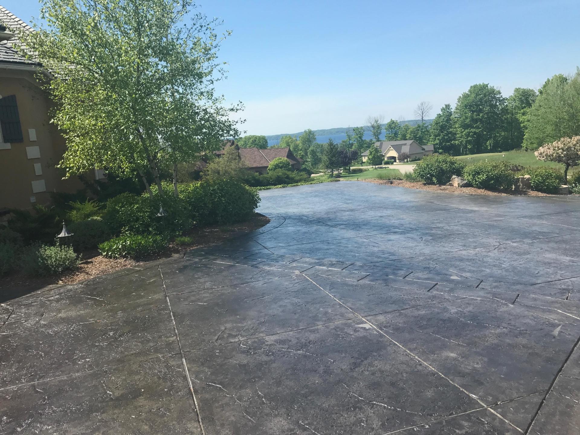 decorative stone patio and stairs in Traverse City, MI