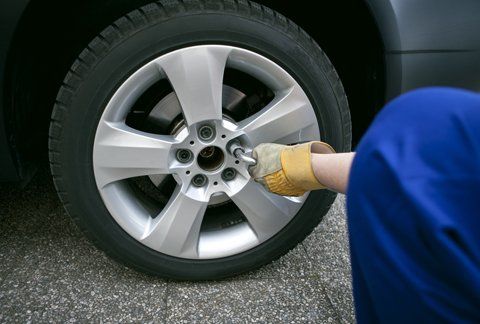 tyre being fitted