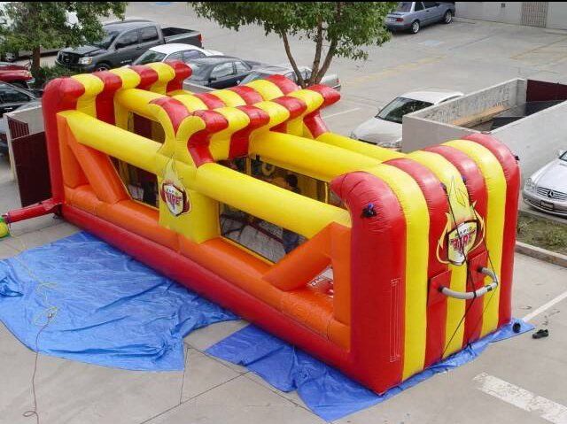 Inflated bouncy castle