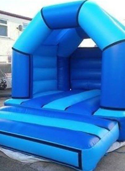Inflated bouncy castle