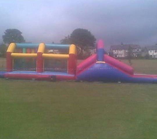 Inflated bouncy castle