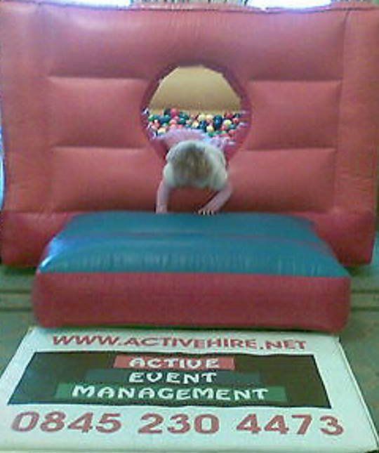 Inflated bouncy castle