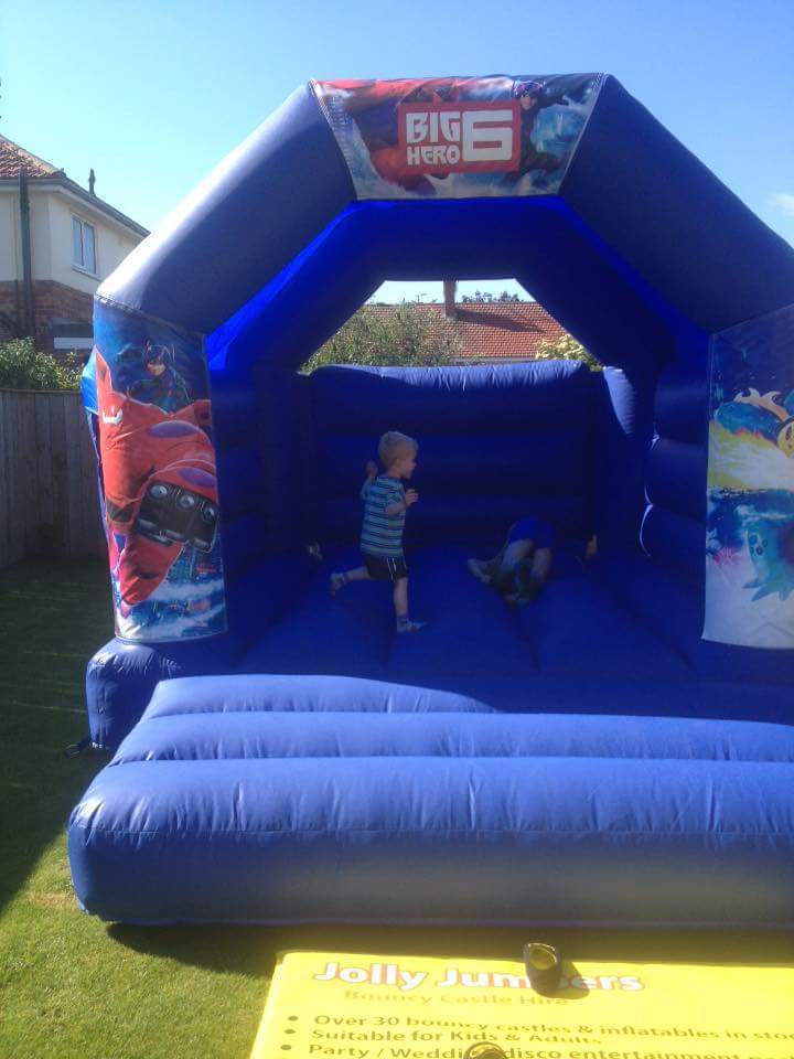 Inflated bouncy castle
