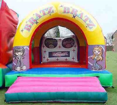 Inflated bouncy castle