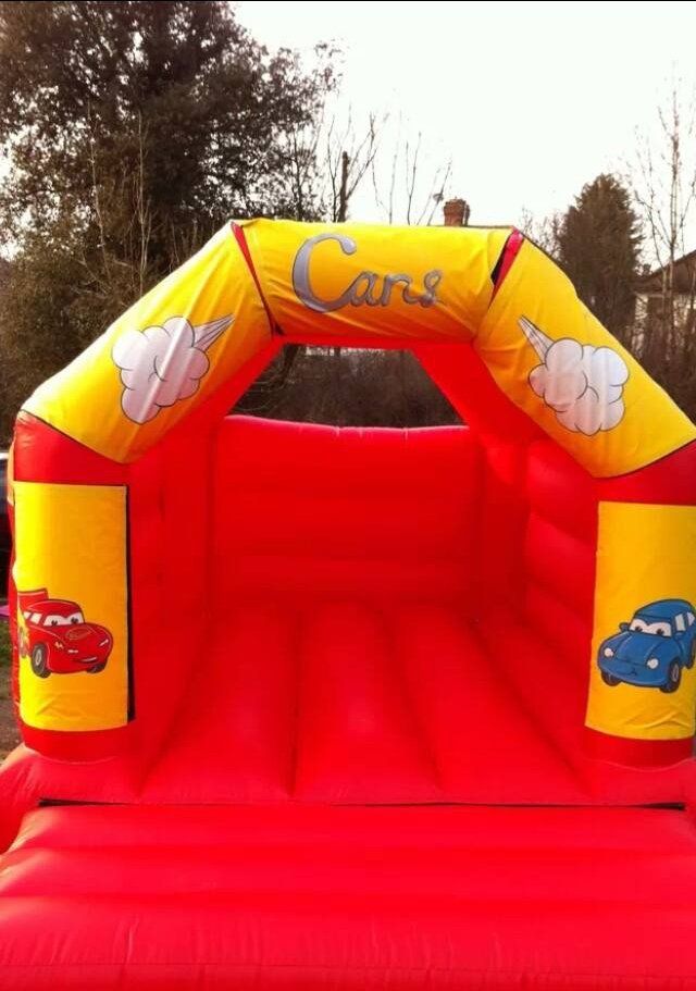 Inflated bouncy castle