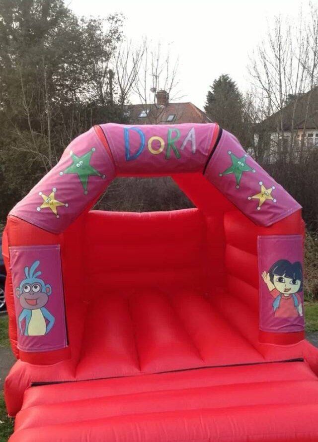 Inflated bouncy castle for events