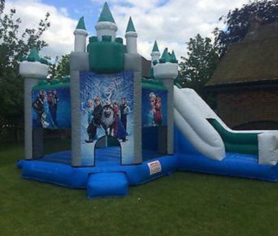 Inflated bouncy castle for events