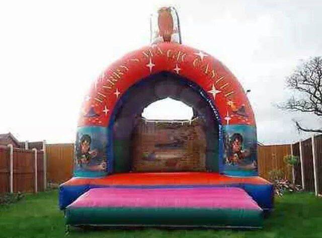 Inflated bouncy castle for events