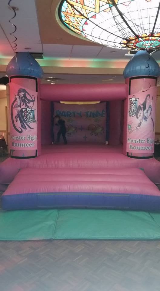 Inflated bouncy castle for events