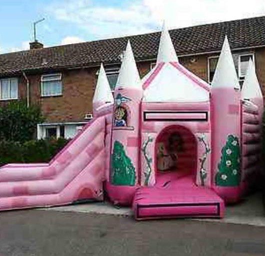 Inflated bouncy castle for events