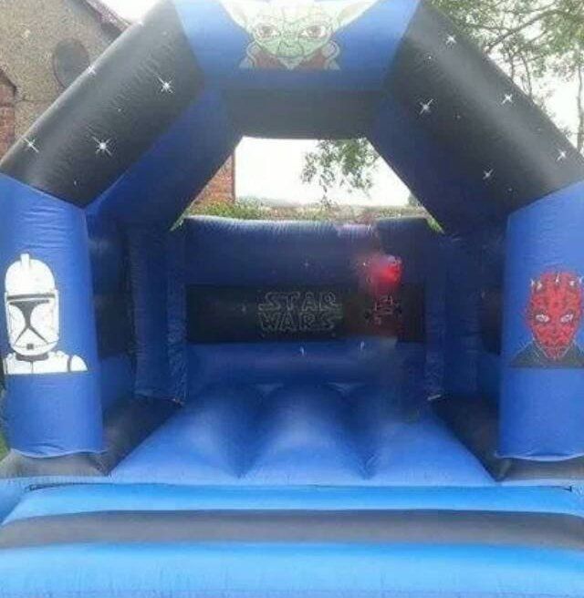 Inflated bouncy castle for events