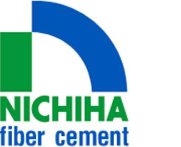 NICHIHA fiber cement logo with green and blue graphic and text