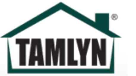 TAMLYN logo in black text beneath a dark green house roof outline
