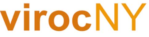 Orange “virocNY” logo on a white background