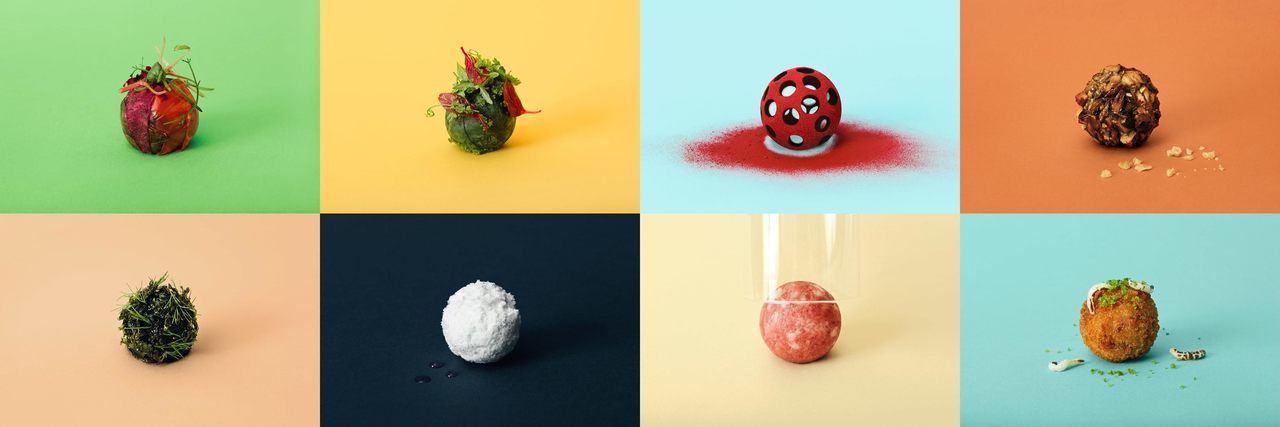 A variety of meatballs have been created at Space10 HQ. These include a meatball that has been artificially, lab grown, one that has been created on a 3D printer and among others a crisby meatball made with bugs.