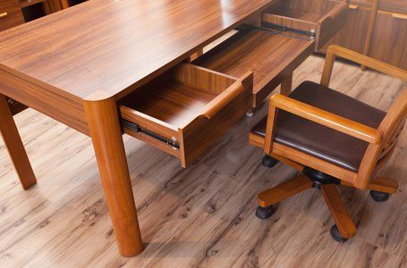 desk and chairs