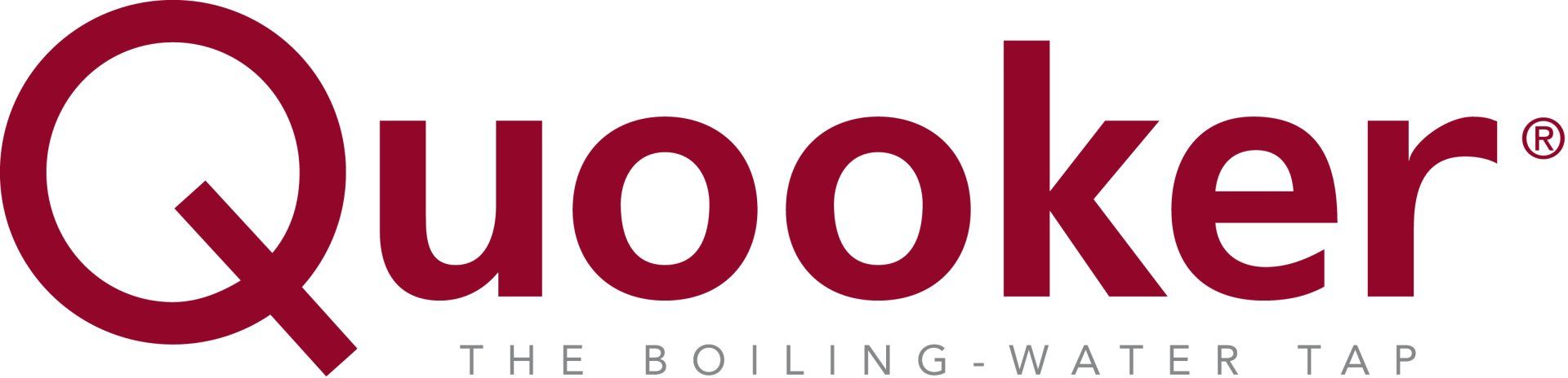 Quooker brand logo: dark red text 