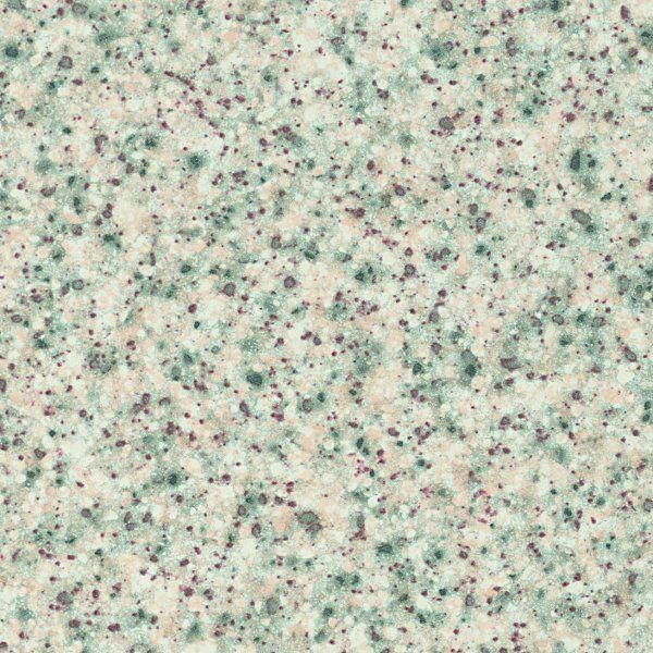 Textured surface with a speckled pattern of cream, muted green, and dark grey dots.