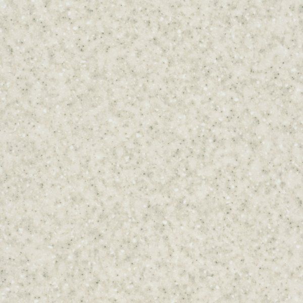 A close-up texture of off-white, speckled solid surface material with a subtle, fine granular pattern.