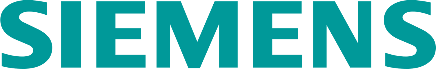 The teal-colored Siemens company logo featuring the text 
