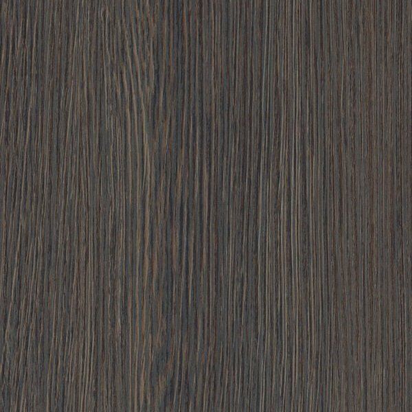 A close-up of dark brown wood grain texture with vertical patterns and subtle tonal variations.