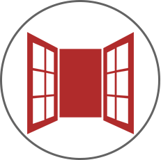 opened window door