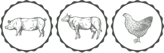 Icons for pork, beef and chicken