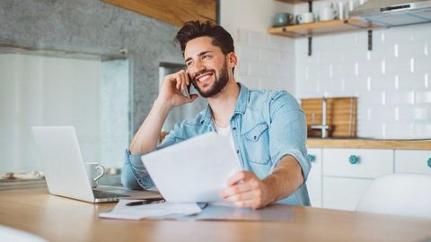 A man talking on phone