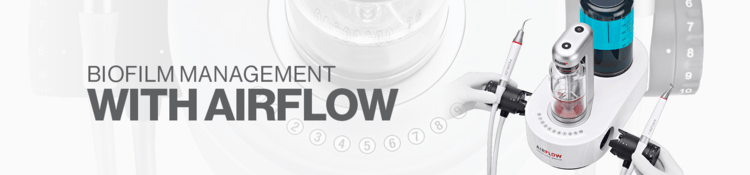 A picture of a machine that says ' biofilm management with airflow ' on it.