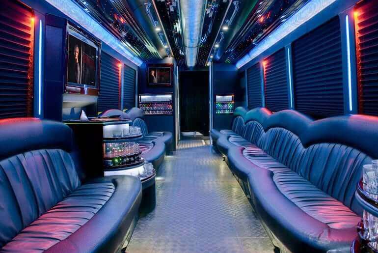 limo bus restroom Indianapolis
