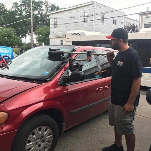 Red Car Windshield Installation ─ Staten Island, NY ─ Angel's Auto Glass