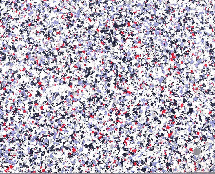 it looks like a painting with a lot of small dots on it .