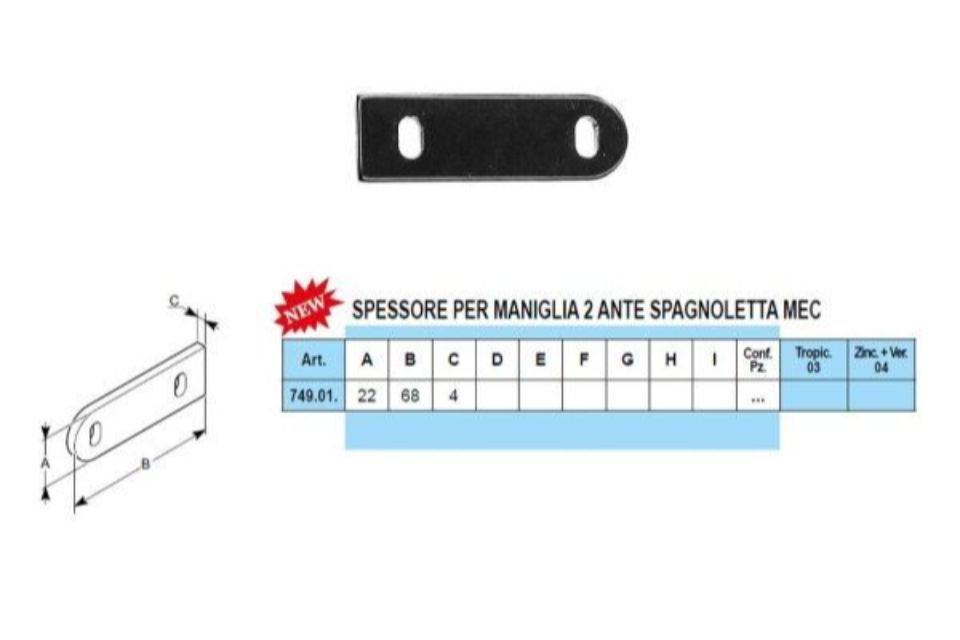 Caratteristiche spagnolette mec
