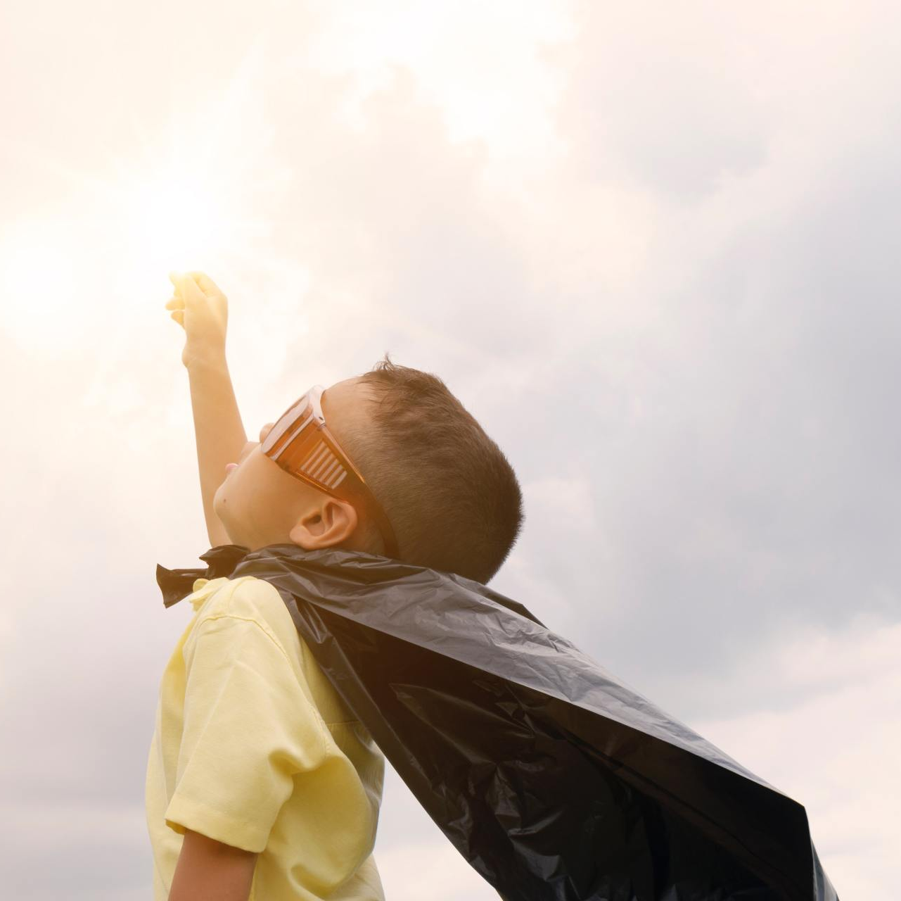 Child dressed up as superhero