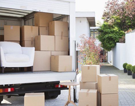 boxes in a truck