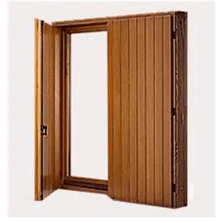 infisso in legno con persiana