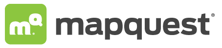MapQuest logo: green square with white 
