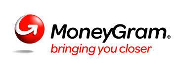 MoneyGram logo: red sphere with an arrow, text 