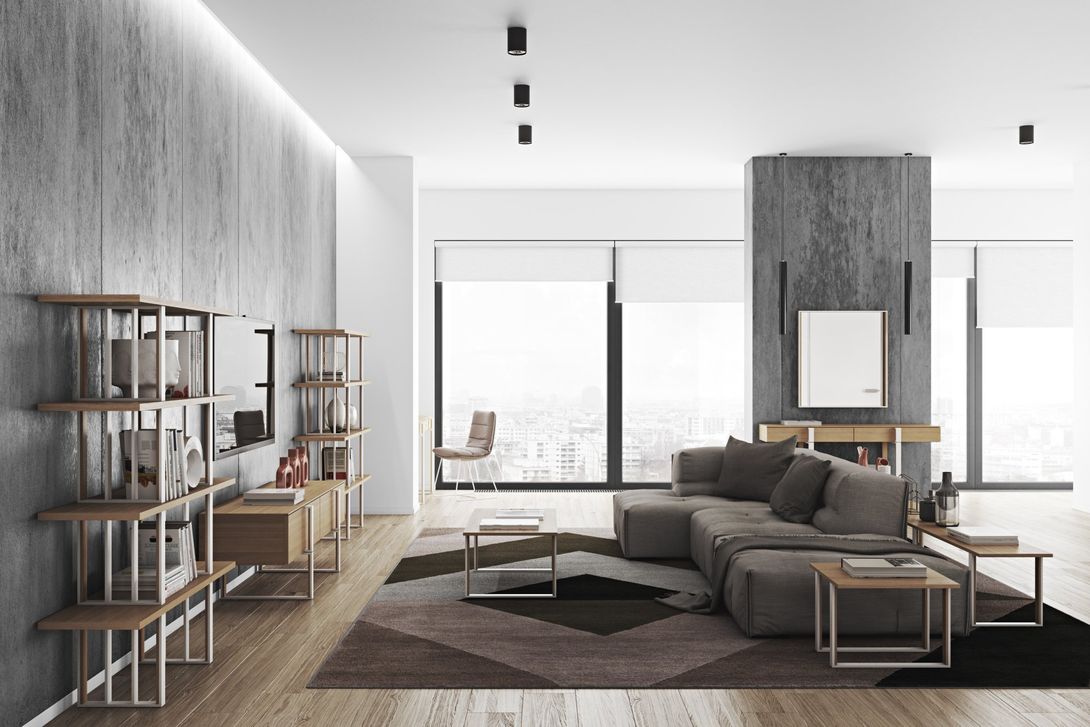 soggiorno contemporaneo visionabile in showroom
