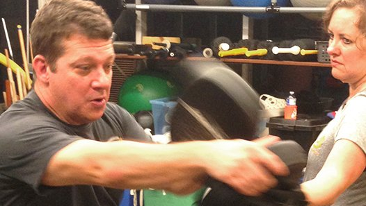 Paul Korchack demonstrating a denfensive move