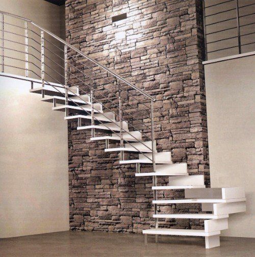 scala da interno in legno e acciaio