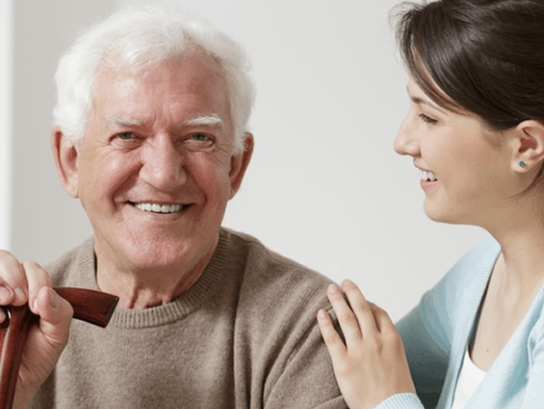 Old man at doctor's surgery