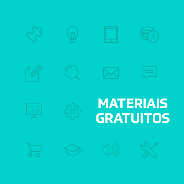 Um conjunto de ícones em um fundo azul com as palavras materiais gratuitos